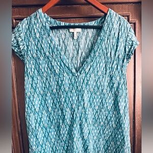 Joie Silk short sleeve blouse M teal
